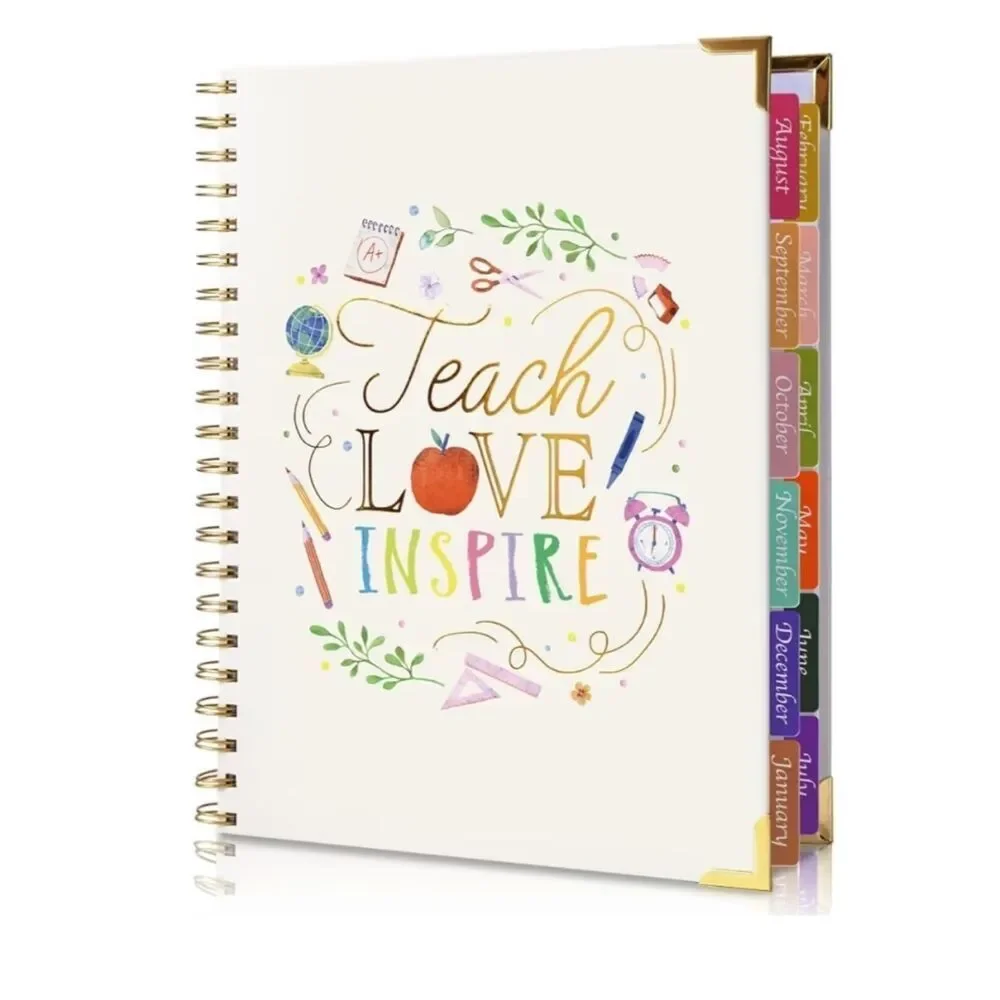 Teach Love Inspire Teacher Planner Spiral Notebook Journal